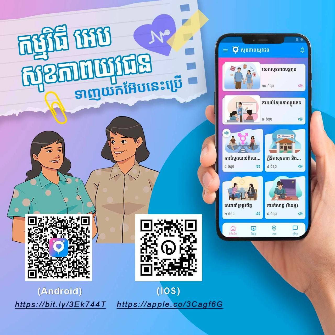 កម្មវិធីម៉ូបាលអេប «សុខភាពយុវជន» មានអ្នកប្រើប្រាស់កើនដល់ប្រមាណជិតប្រាំម៉ឺននាក់
