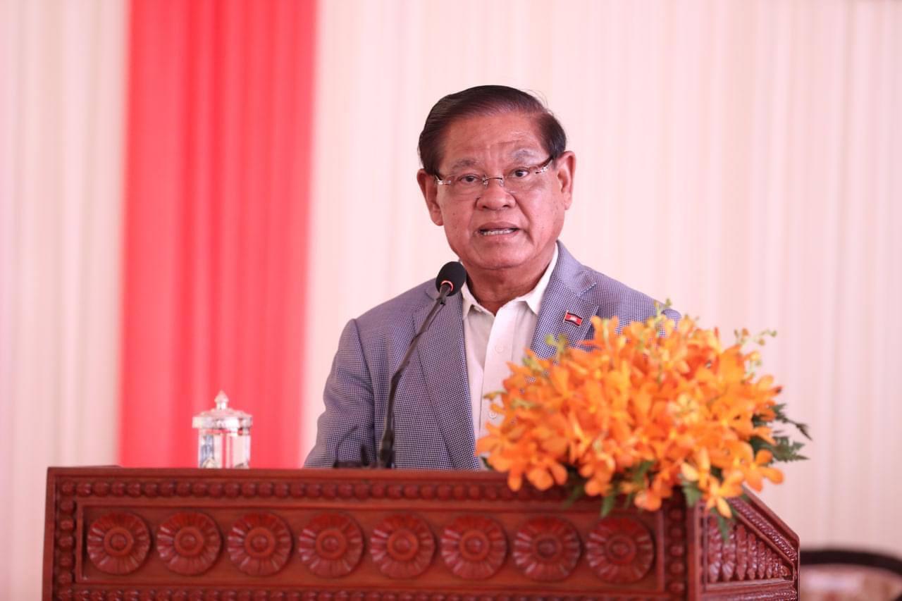 សម្ដេចក្រឡាហោម ស ខេង ប្រមុខរាជរដ្ឋាភិបាល ដែលបានផ្ដល់ធនធាន កសាងអគារទីស្ដីការថ្មី ក្រសួងមហាផ្ទៃ