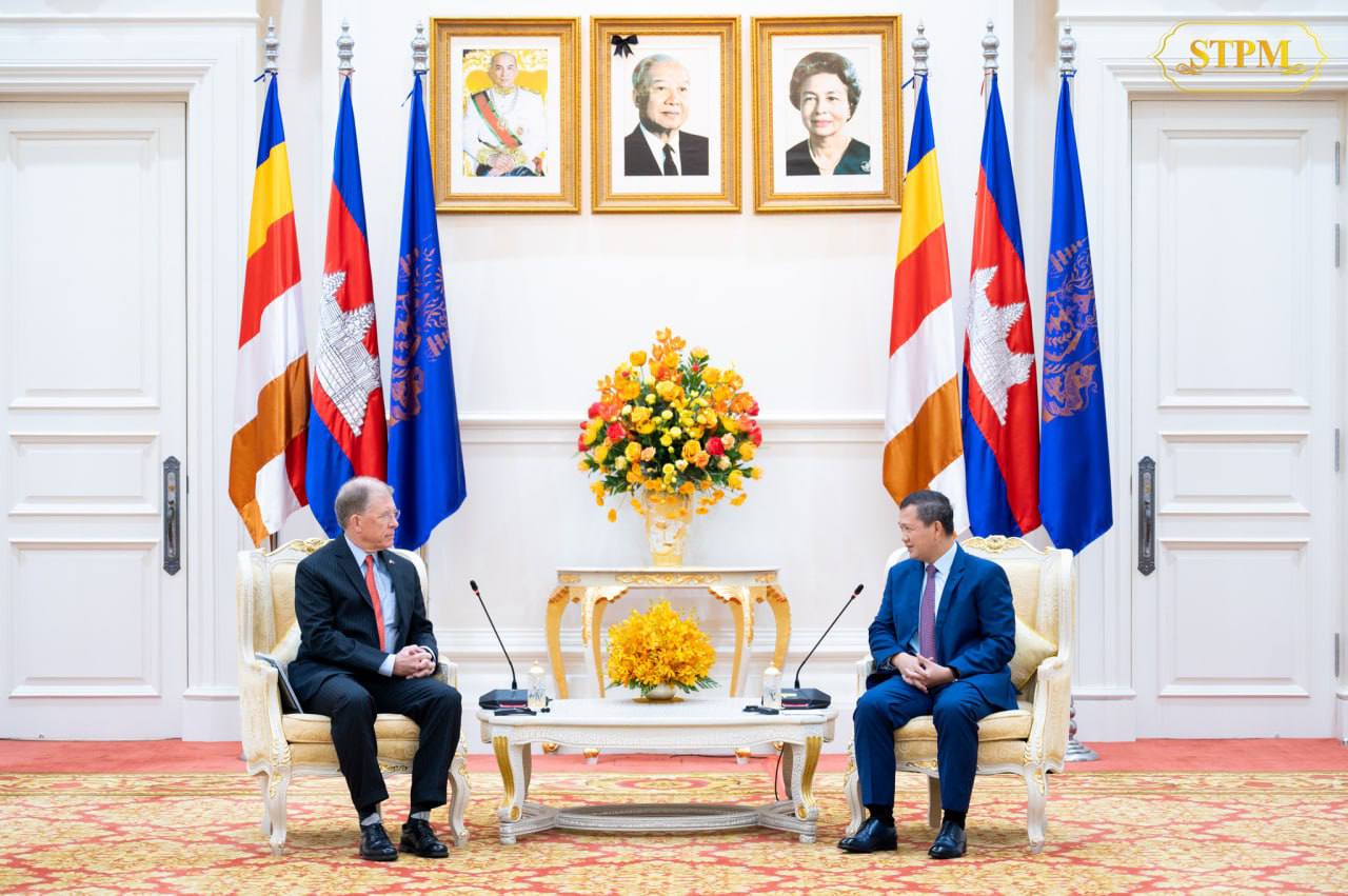 សម្ដេចធិបតី ហ៊ុន ម៉ាណែត អញ្ជើញជួបពិភាក្សាការងារជាមួយទូត សហរដ្ឋអាមេរិកប្រចាំកម្ពុជា នៅវិមានសន្តិភាព