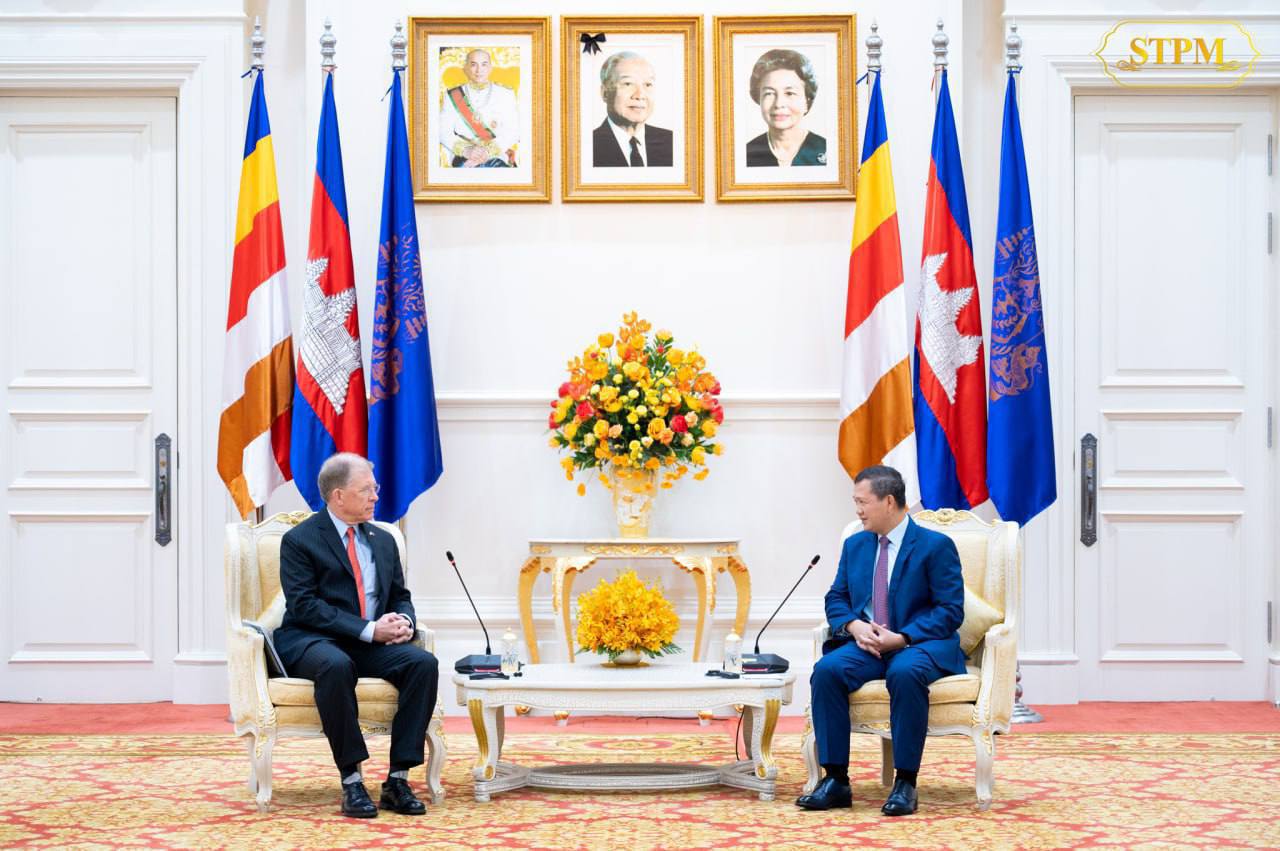 សម្ដេចធិបតី ហ៊ុន ម៉ាណែត អញ្ជើញជួបពិភាក្សាការងារជាមួយ លោក Patrick Murphy ឯកអគ្គរដ្ឋទូត សហរដ្ឋអាមេរិកប្រចាំនៅប្រទេសកម្ពុជា