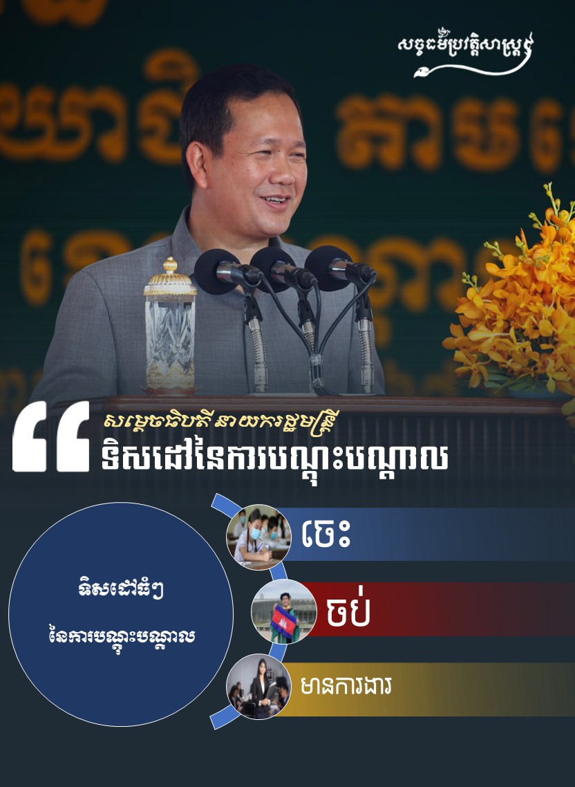 សម្ដេចធិបតី នាយករដ្ឋមន្រ្តី “ទិសដៅនៃការបណ្ដុះបណ្ដាល”