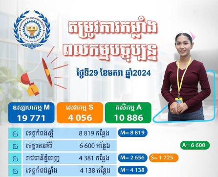 តម្រូវការកម្លាំងពលកម្មក្នុងវិស័យសំខាន់ៗចំនួនបី មានដូចជា៖