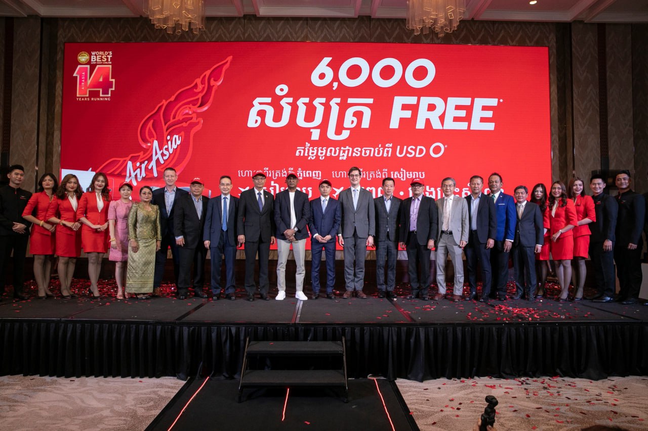 Air Asia បើកជើងហោះហើរ ភ្នំពេញ-សៀមរាប-ព្រះសីហនុតម្លៃក្រោម៥០ដុល្លារ