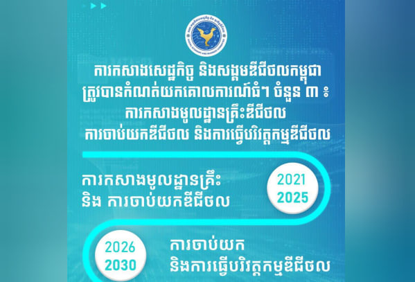 គោលការណ៍ក្នុងការកសាងសេដ្ឋកិច្ច និងសង្គមឌីជីថលកម្ពុជាត្រូវបានកំណត់យកធំៗ ចំនួន ៣ ៖