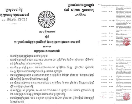 សេចក្ដី​សម្រេច​ប្រគល់​ភារកិច្ច​ជូន​ថ្នាក់​ដឹកនាំ​នៃ​អគ្គស្នងការដ្ឋាន​នគរបាល​ជាតិ​ ទាំង​ ២២រូប