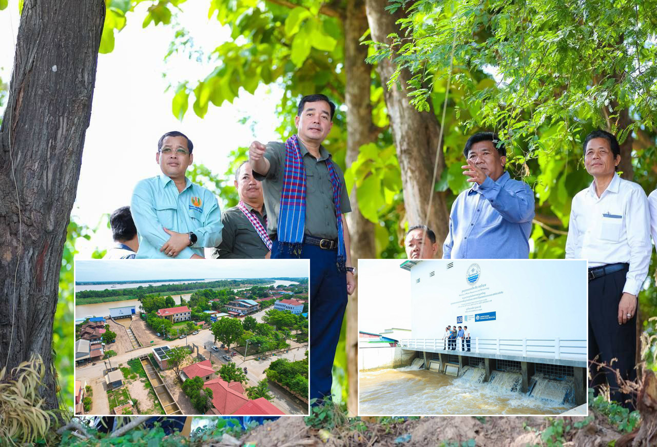 អភិបាលខេត្តកំពង់ចាមអញ្ជើញពិនិត្យប្រព័ន្ធធារាសាស្រ្តប្រវែងជាង ១០០គីឡូម៉ែត្រ