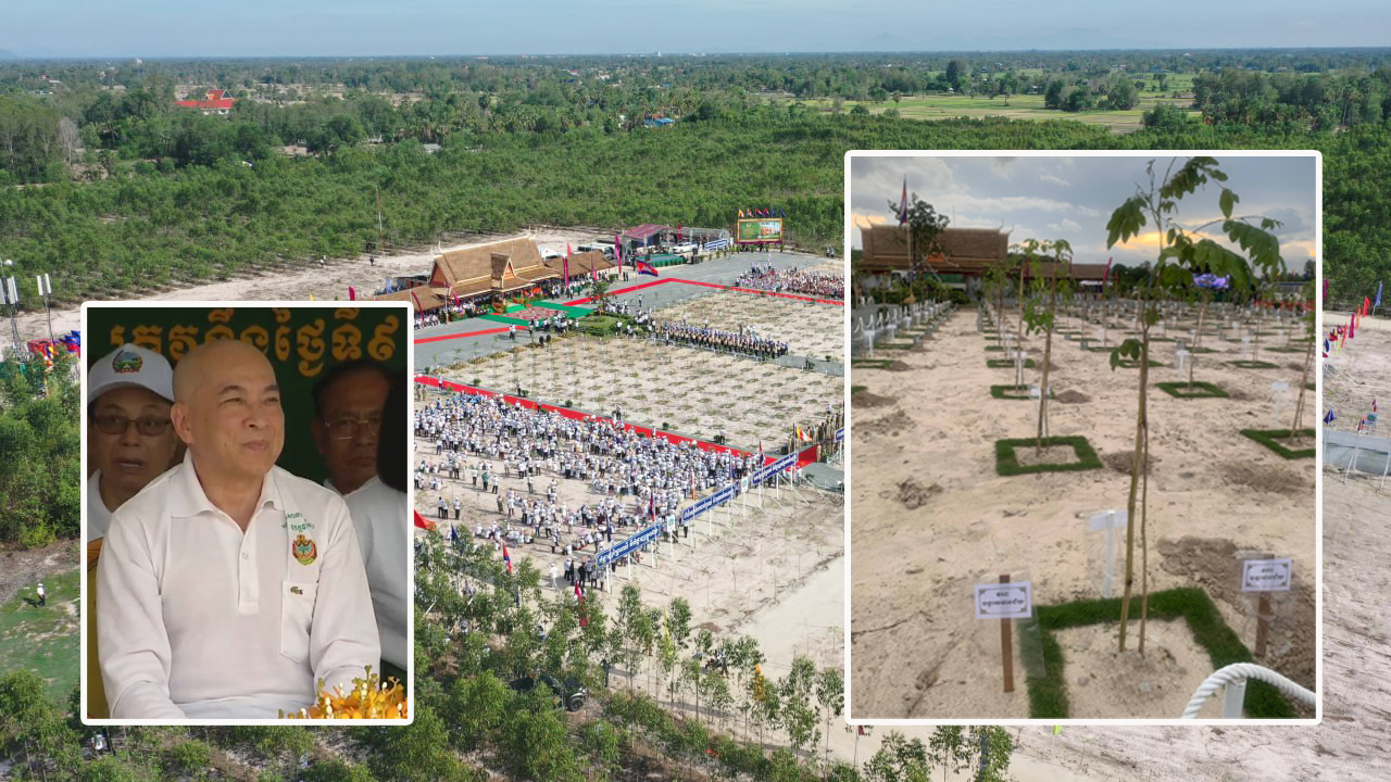 ព្រះមហាក្សត្រកម្ពុជា យាងជាព្រះរាជាធិបតី ពិធីបុណ្យ រុក្ខទិវាជាតិ ៩កក្កដា នៅខេត្តតាកែវ