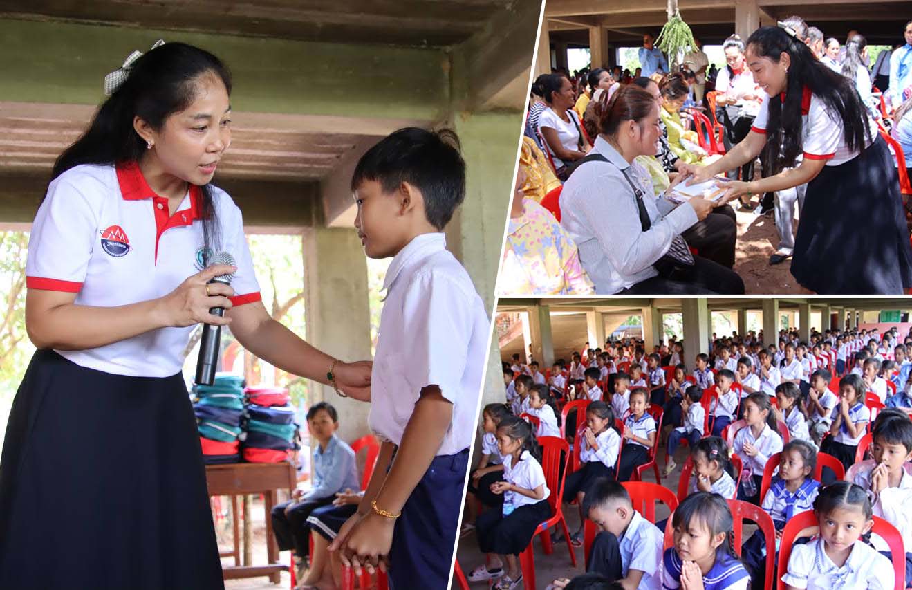 សមាគមនារីកម្ពុជាដើម្បីសន្តិភាពនិងអភិវឌ្ឍន៍សាខាក្រសួងព័ត៌មានរួមនឹងមូលនិធិសប្បុរសធម៌វ័នរ៉ូដបានរួមគ្នាធ្វើសកម្មភាពមនុស្សធម៌នៅក្នុងខេត្តក្រចេះ