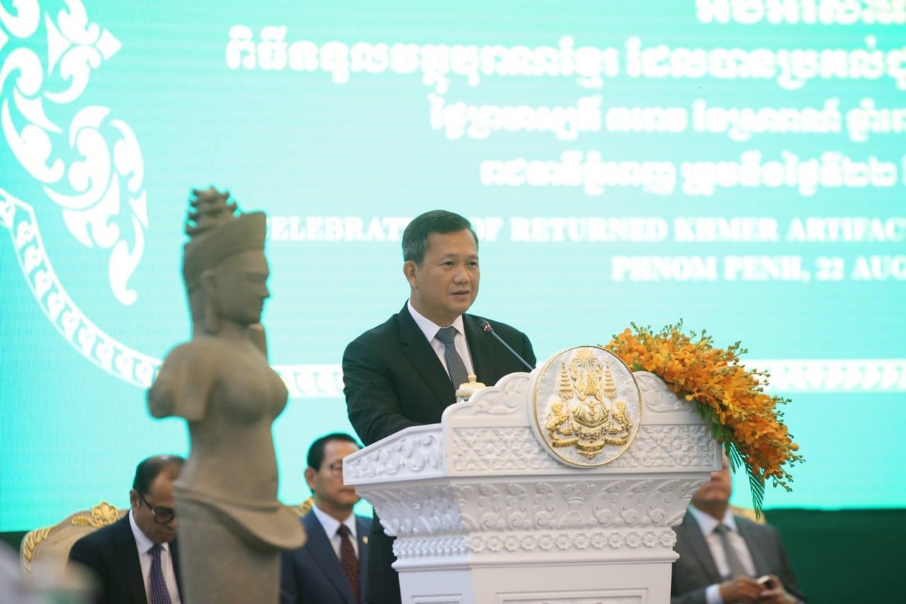 សម្តេចធិបតី ហ៊ុន ម៉ាណែត ៖ ក្រុមការងាររបស់រាជរដ្ឋាភិបាលកម្ពុជា កំពុងបន្តស្រាវ​ជ្រាវ​រកវត្ថុបុរាណខ្មែរដែលបាត់បង់ និងទាមទារយកមកវិញ ដើម្បីទុកជាកេរដំណែលវប្បធម៌ និងអត្តសញ្ញាណជាតិសម្រាប់កូនខ្មែរជំនាន់ក្រោយ