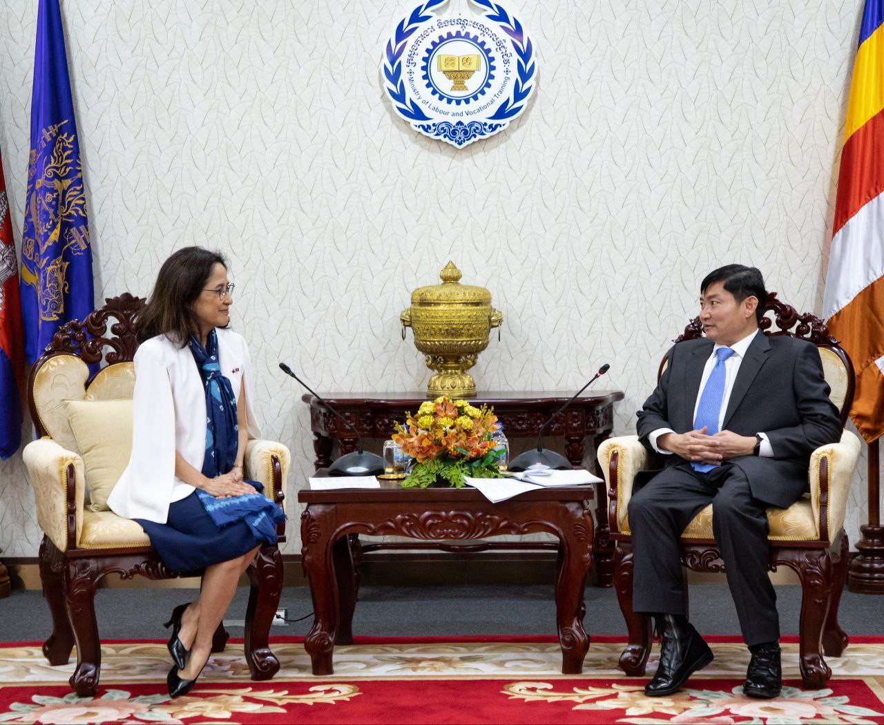កម្ពុជា-ហ្វីលីពីន ឯកភាពបន្តពង្រឹងវិស័យការងារ និងការបណ្ដុះបណ្ដាលជំនាញ​បច្ចេកទេស និងវិជ្ជាជីវៈឱ្យកាន់តែល្អប្រសើរ
