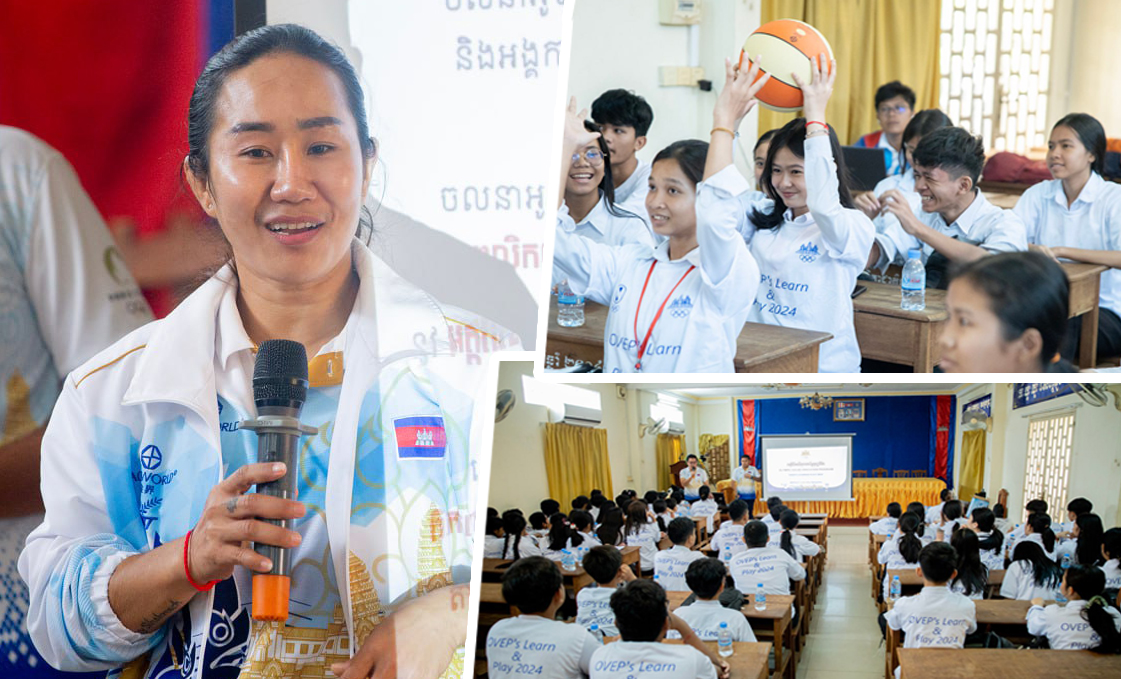 សិស្សនៅភ្នំពេញ ចាប់អារម្មណ៍សិក្សា និងលេងកីឡា បន្ទាប់ពីផ្សព្វផ្សាយកម្មវិធីអប់រំគុណតម្លៃអូឡាំពិក