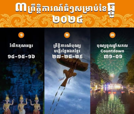 ឆ្លងឆ្នាំអត់ដឹងទៅលេងណាមែន? ក្នុងខែធ្នូ ២០២៤នេះ ខេត្តសៀមរាបមានព្រឹតិ្តការណ៍ធំៗ ៣៖