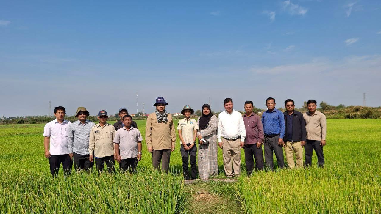មន្រ្តីអ្នកនាំពាក្យ ក្រសួងកសិកម្ម ចុះពិនិត្យស្រែប្រាំង ដែលទទួលរងខ្វះខាតទឹក និងស្រែមាន សត្វល្អិតបំផ្លាញនៅខេត្តក្រចេះ