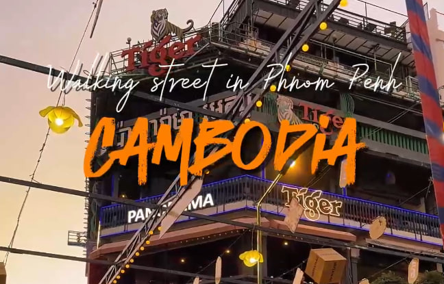 Walking Street In Phnom Penh Cambodia.🇰🇭🌃
