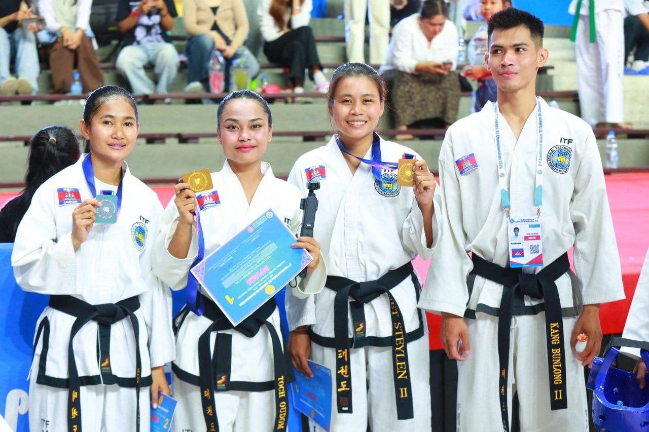 ម្ចាស់ផ្ទះកម្ពុជាបន្តឈ្នះមេសរុប៦៤គ្រឿងជាបណ្តោះអាសន្ននៃការប្រកួតកីឡាតេក្វាន់ដូ ITF ជើងឯកអាស៊ីអាគ្នេយ៍លើកទី២ ឆ្នាំ២០២៥