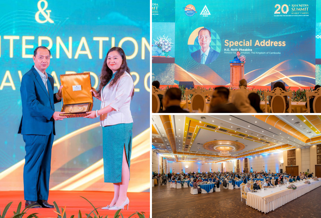 ក្រសួងព័ត៌មានកម្ពុជា និងវិទ្យាស្ថានអាស៊ីប៉ាស៊ីភិកសម្រាប់ការអភិវឌ្ឍប្រព័ន្ធផ្សាយ បានរៀបចំពិធីលៀងសាយភោជន៍ និងពិធីប្រគល់ពានរង្វាន់ នៃសន្និសីទកំពូលប្រព័ន្ធផ្សព្វផ្សាយអាស៊ីលើកទី២០