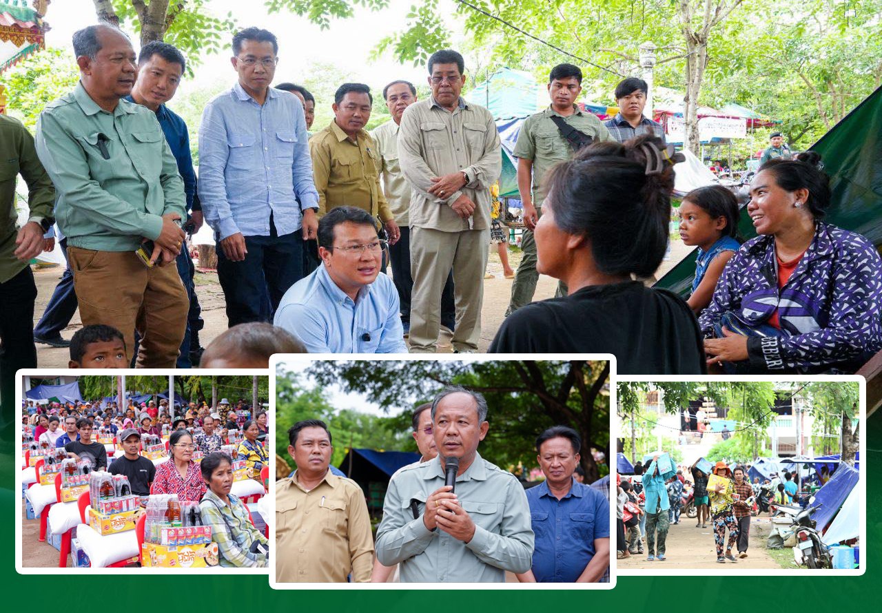 រដ្ឋមន្ត្រីក្រសួងកសិកម្ម បន្តសួរសុខទុក្ខប្រជាពលរដ្ឋភៀសសឹក នៅ​ស្រុកអូរជ្រៅ ខេត្តបន្ទាយមានជ័យ