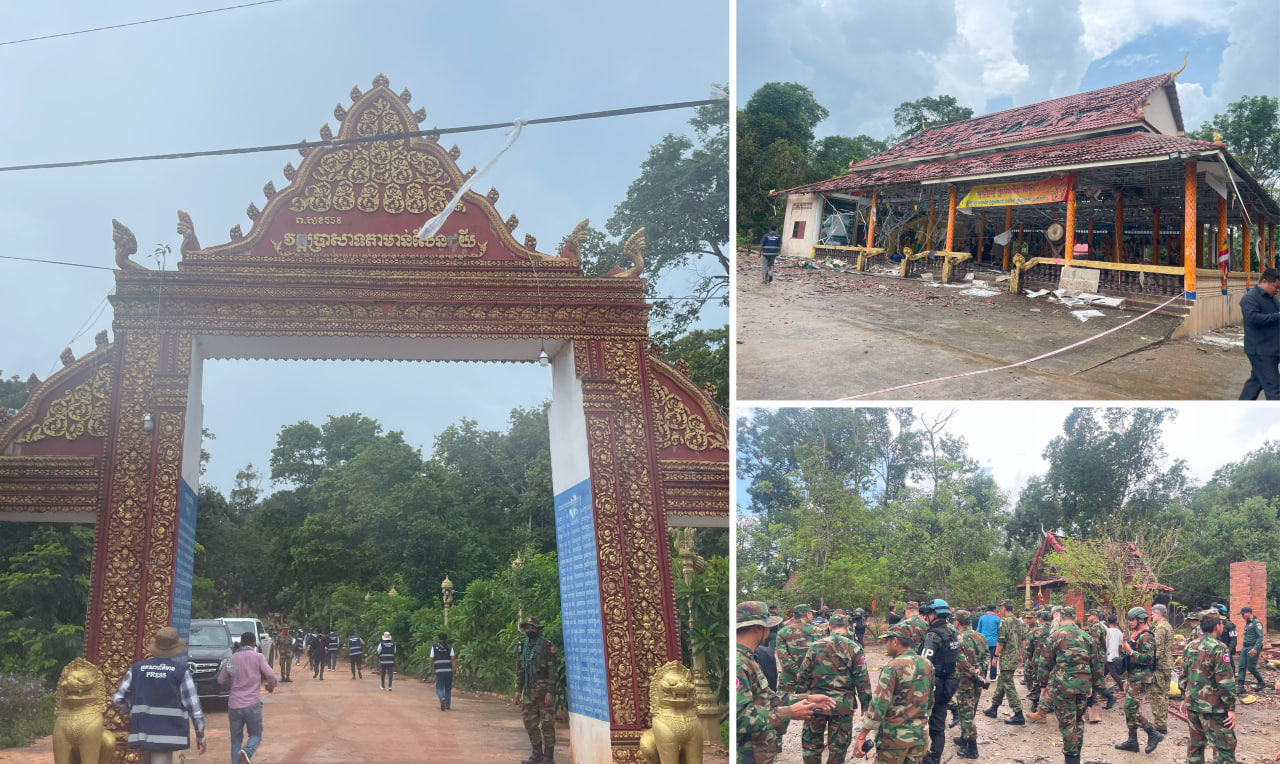 ព្រះសង្ឃ ៖ កងទ័ពសៀមប៉ុនប៉ងកំទេច វត្តប្រសាទតាមាន់សែនជ័យ ដែលជាទោស​ឧក្រិដ្ឋកម្មលើវិស័យសាសនា