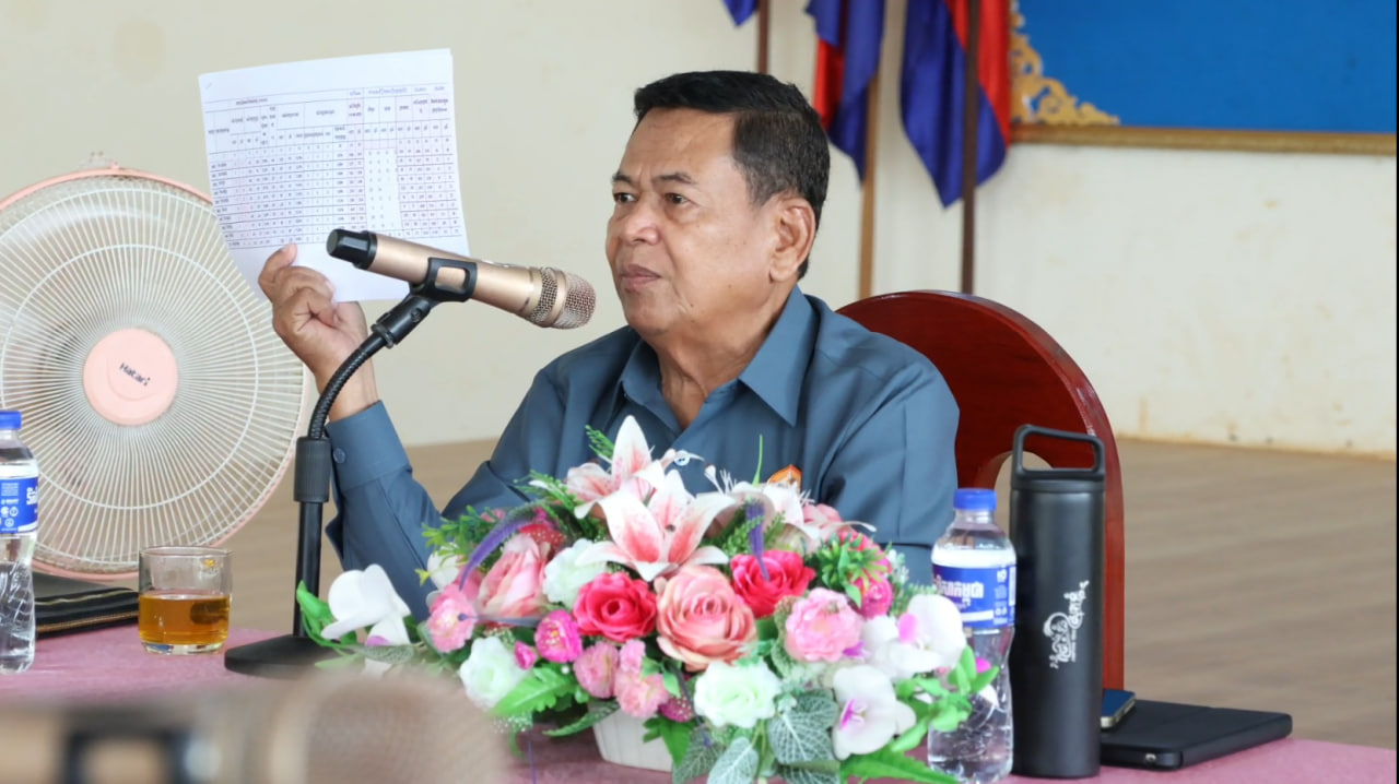 អនុប្រធានក្រុមការងារគណបក្សចុះមូលដ្ឋានស្រុក ដឹកនាំកិច្ចប្រជុំ ត្រួតពិនិត្យសកម្មភាពគណបក្សនៅស្រុកសណ្ដាន់