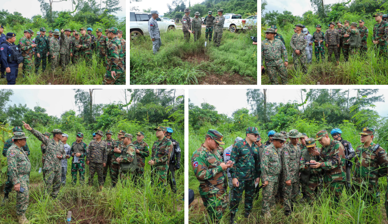 ក្រុមអ្នកសង្កេតការណ៍អន្តរកាលចុះពិនិត្យទីតាំងជាក់ស្តែងដែលរងផលប៉ះពាល់ពីការវាយប្រហារចំនួន២លើក ដោយយោធាថៃតាមរយៈការបាញ់កាំភ្លើងត្បាល់ និងកាំភ្លើងដៃជាច្រើនគ្រាប់មកលើមូលដ្ឋានកងទ័ពកម្ពុជា នៅតំបន់អានសេះ