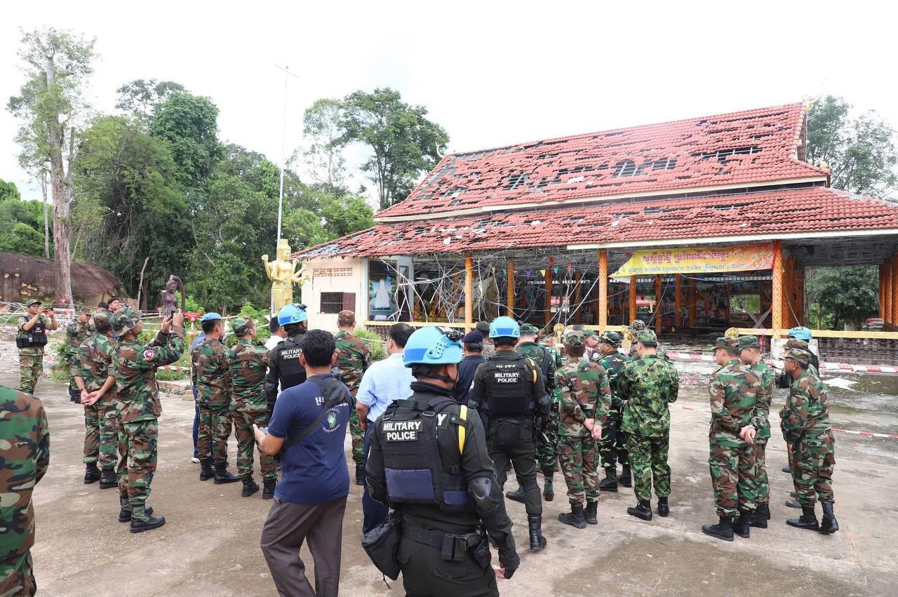 ក្រុមអ្នកសង្កេតការណ៍អន្តរកាល (IOT) ចុះសង្កេតការណ៍ ផ្ទៀងផ្ទាត់ និងរាយការណ៍ អំពីស្ថានភាពព្រំដែននៅវត្តប្រាសាទតាមាន់សែនជ័យ