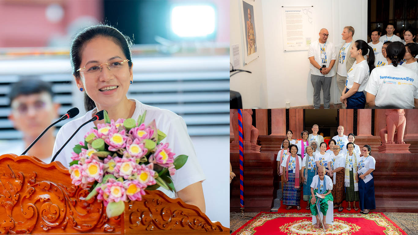 លោកជំទាវបណ្ឌិត ពេជ ចន្ទមុន្នី អញ្ជើញបើកពិព័រណ៍គម្រោងលោកយាយអប្សរា នៅសារមន្ទីរជាតិកម្ពុជា