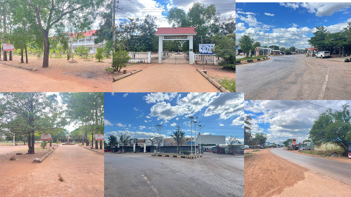 នៅតំបន់រង្វង់មូលស្រអែមខេត្តព្រះវិហារស្ងាត់ជ្រងំបន្ទាប់ពីប្រជាពលរដ្ឋបានចាកចេញពីលំនៅដ្ឋាន