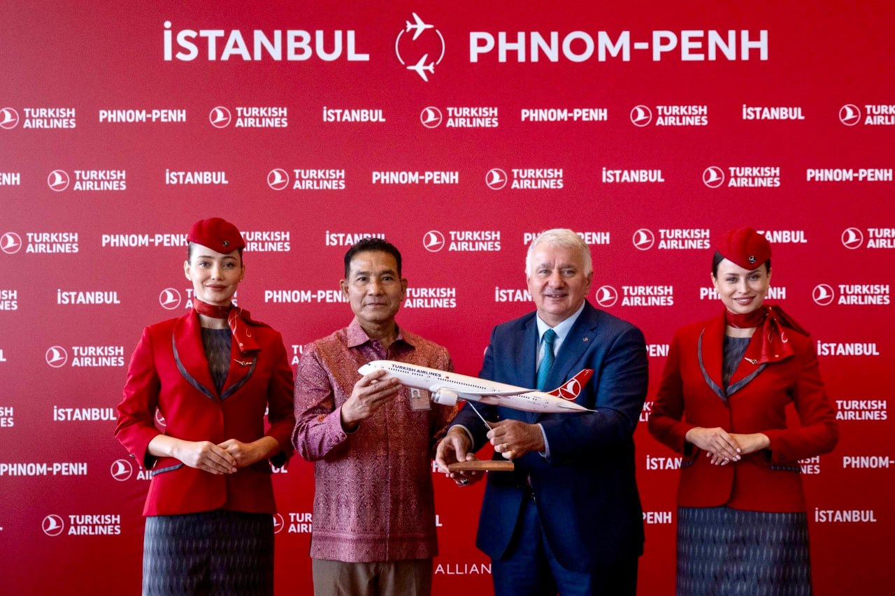 ក្រុមហ៊ុនអាកាសចរណ៍ Turkish Airlines បើកជើងហោះហើរមកកាន់រាជធានីភ្នំពេញនៃព្រះរាជាណាចក្រកម្ពុជា