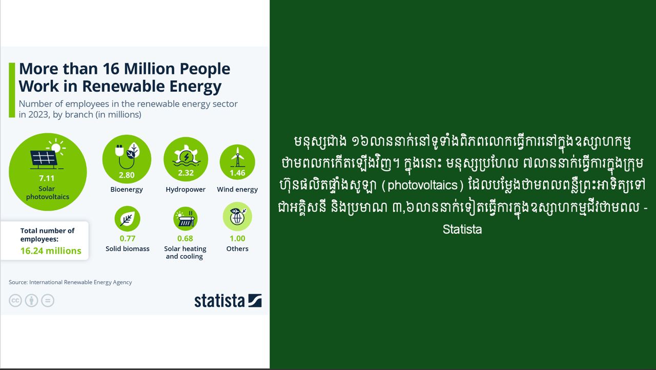 កម្លាំងពលកម្មក្នុងវិស័យឧស្សាហកម្មថាមពលកកើតឡើងវិញ