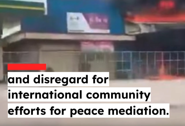“The devastating destruction caused by the Thai assault on innocent Cambodian civilians and residential areas”