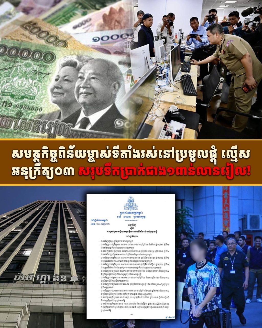សមត្ថកិច្ចពិន័យម្ចាស់ទីតាំងរស់នៅប្រមូលផ្ដុំ សរុបទឹកប្រាក់ជាង១ពាន់លានរៀល!…….