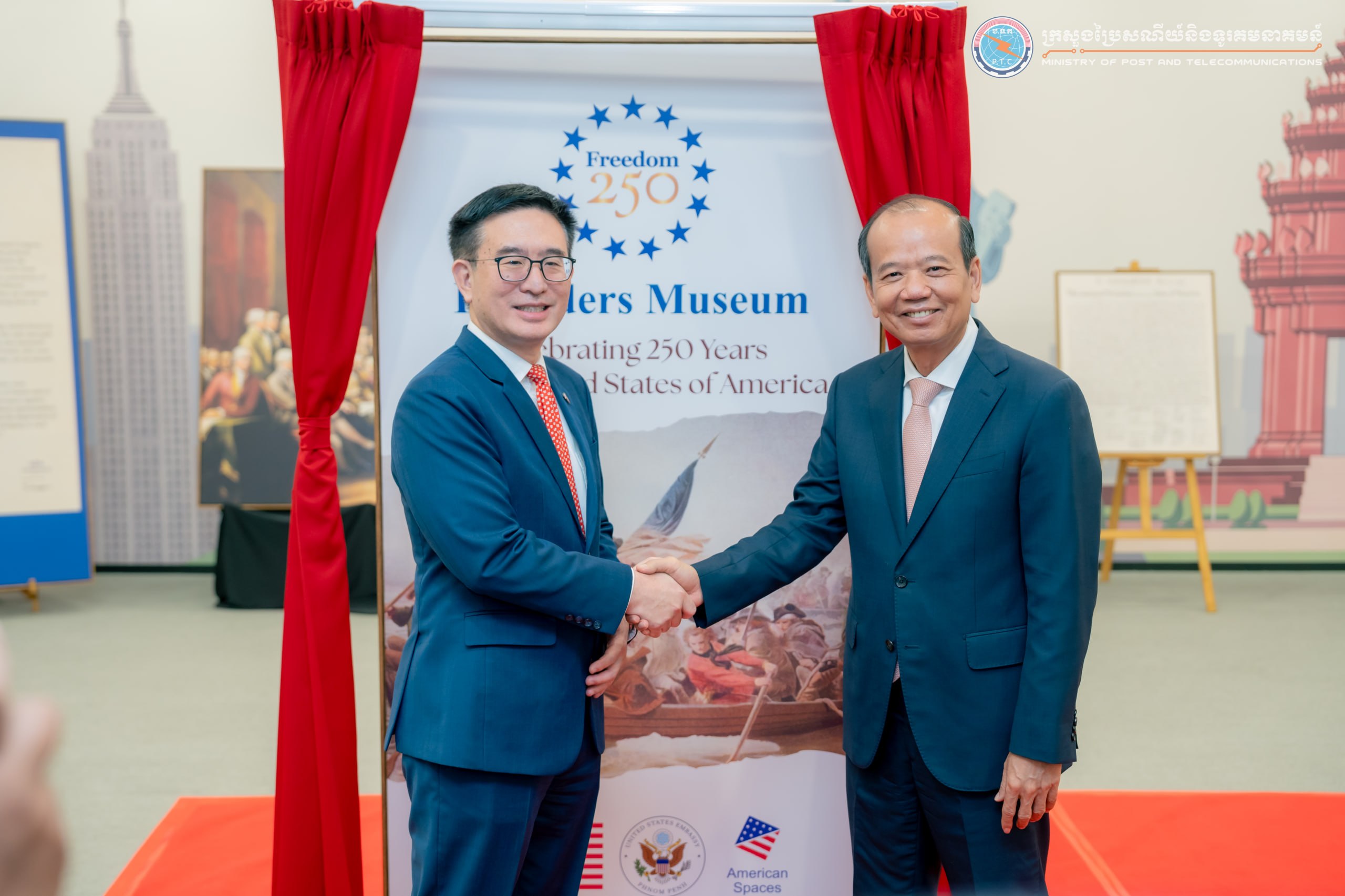 ឯកឧត្តមរដ្ឋមន្រ្តី ជា វ៉ាន់ដេត បានអញ្ជើញថ្លែងសុន្ទរកថាគន្លឹះក្នុងពិធីសម្ពោធពិព័រណ៍សារមន្ទីរស្ថាបនិក សេរីភាព ២៥០ ដើម្បីអបអរសាទរខួប ២៥០ឆ្នាំរបស់សហរដ្ឋអាម៉េរិក