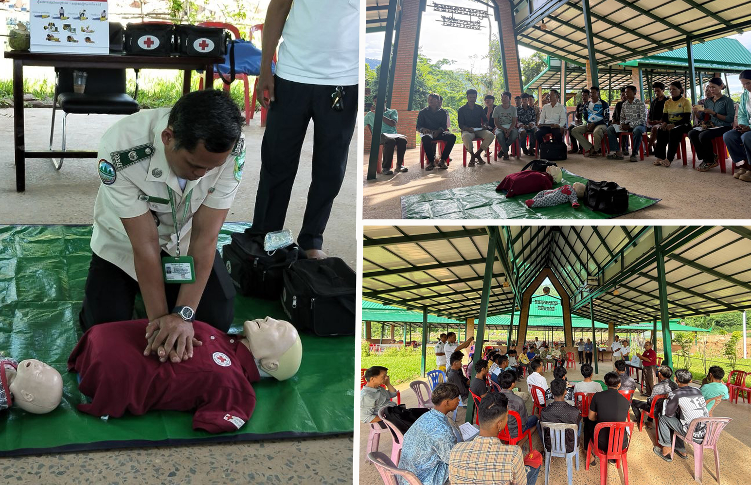 ក្រសួងបរិស្ថាន ពង្រឹងសមត្ថភាពសង្គ្រោះបឋមដល់សហគមន៍តំបន់ការពារធម្មជាតិដើម្បីលើកកម្ពស់សុវត្ថិភាពជូនភ្ញៀវទេសចរណ៍នៅតំបន់លម្ហែបៃតង «ភ្នំខ្នងផ្សារ»