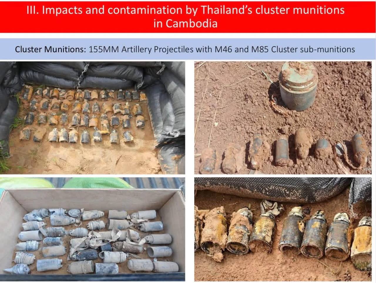 កម្ពុជា​អំពាវ​នាវ​ឱ្យសហគមន៍អន្តរជាតិ និង​ដៃគូ ផ្តល់ការគាំទ្រ​ដល់​ការ​បោសសម្អាត​គ្រាប់បែកចង្កោមស៊េរី M​ ដែលត្រូវ​បានប្រើប្រាស់ដោយថៃ​នៅ​កម្ពុជា​